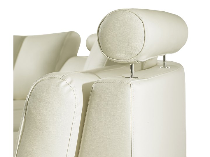 Sofa półokrągła kremowa skórzana 8 miejsc moon salon duży pokój nowoczesna Stała konstrukcja Szerokość 448 cm Strona Prawostronne