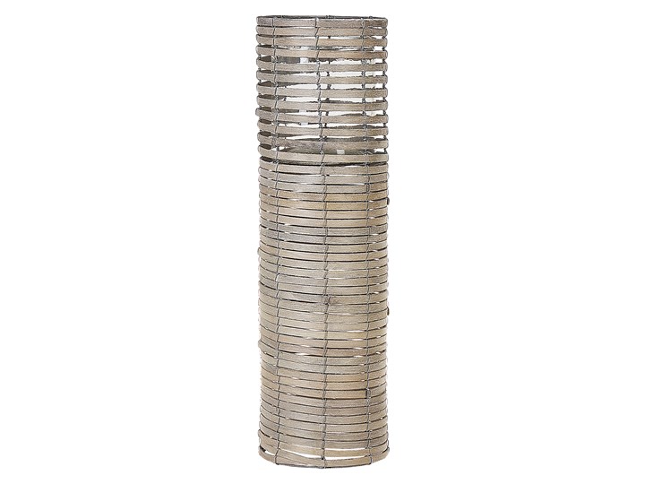 Zestaw 3 świeczników jasne drewno kwadratowe wysokie różne rozmiary boho design szklany pojemnik Żelazo Metal Szkło Kategoria Świeczniki i świece