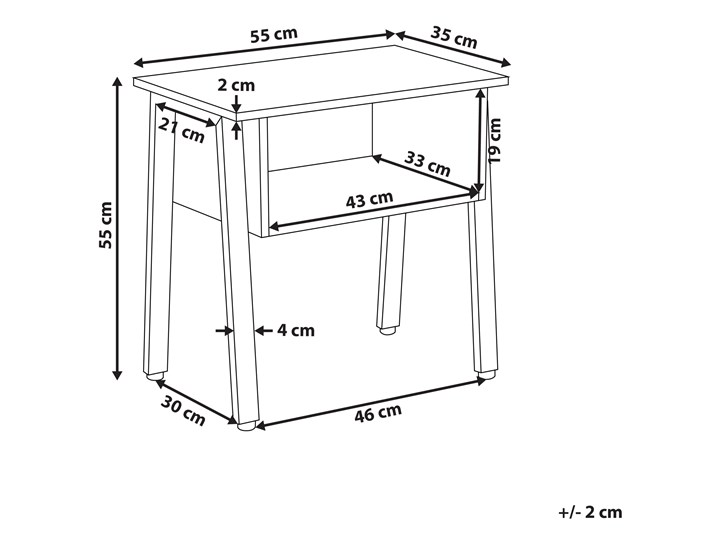 Szafka nocna ciemne drewno czarne metalowe nogi z półką rustykalny industrialny styl Płyta MDF Płyta laminowana Płyta meblowa Kolor Czarny