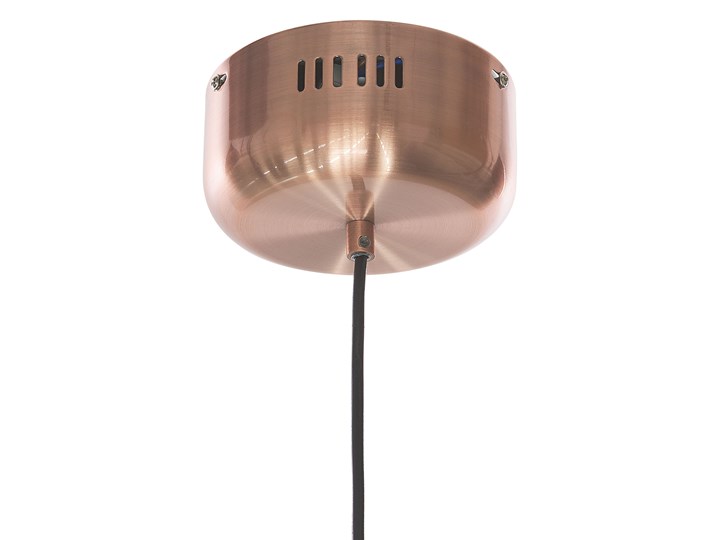 Lampa sufitowa szklana kulisty klosz metalowe elementy w kolorze miadzianym nowoczesna Lampa z kloszem Kolor Miedziany Szkło Styl Nowoczesny