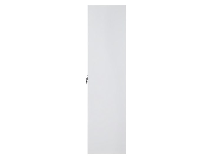 Szafa ubraniowa biała metalowa 120 x 45 x 180 cm 4 drzwi na kluczyk z półkami i drążkiem Uniwersalne Pomieszczenie Biuro i pracownia Kolor Biały