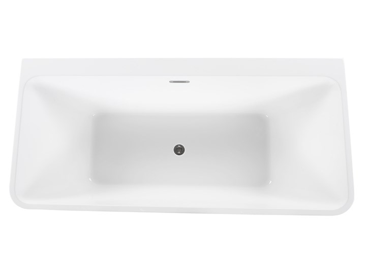 Wanna biała akrylowa 170 x 80 cm system przelewowy prostokątna minimalistyczny design Symetryczne Kolor Biały