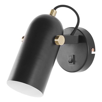 Beliani Lampa ścienna czarna metalowa 17 cm regulowany klosz styl industrialny kinkiet do sypialni salonu