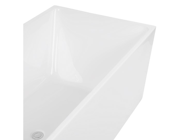Wanna wolnostojąca biała akrylowa 170 x 81 cm system przelewowy prostokątna współczesna Symetryczne Wolnostojące Kolor Biały Długość 170 cm Kategoria Wanny
