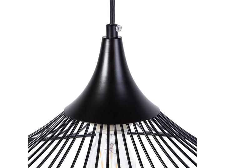 Lampa sufitowa wisząca czarna metalowy klosz industrialny design sypialnia kuchnia Lampa z kloszem Lampa druciana Kolor Czarny