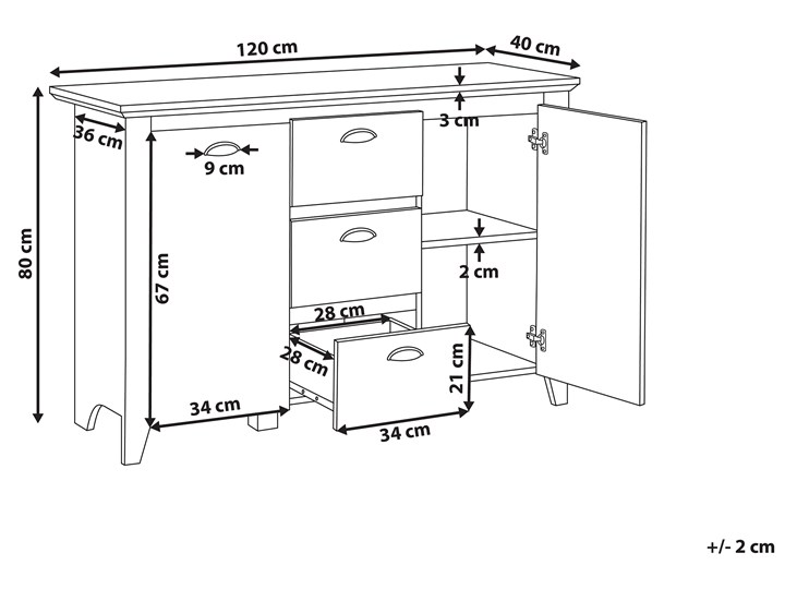 Komoda jasne drewno biała płyta pilśniowa skandynawski design 3 szuflady dwudrzwiowa przechowywanie do salonu Płyta MDF Z szafkami Styl Minimalistyczny Kolor Biały