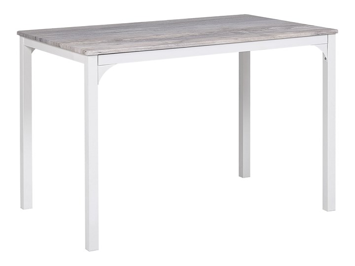 Zestaw do jadalni stół 110 x 70 cm i 4 krzesła szary z białą stalową ramą styl nowoczesny Pomieszczenie Jadalnia Kategoria Stoły z krzesłami