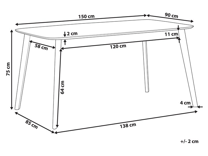 Stół do jadalni ciemne drewno 150 x 90 cm prostokątny styl retro Długość 150 cm Płyta MDF Styl Vintage