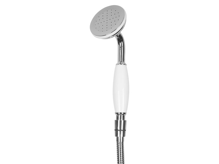 Bateria wannowa srebrna mosiądz i stal nierdzewna 98 cm wolnostojąca kształt klasyczny Bateria prysznicowa Kolor Srebrny Bateria stojąca Kategoria Baterie łazienkowe