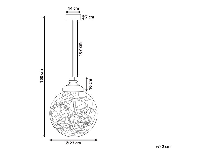 Lampa sufitowa szklana kulisty klosz metalowe elementy w kolorze miadzianym nowoczesna Lampa z kloszem Szkło Kategoria Lampy wiszące