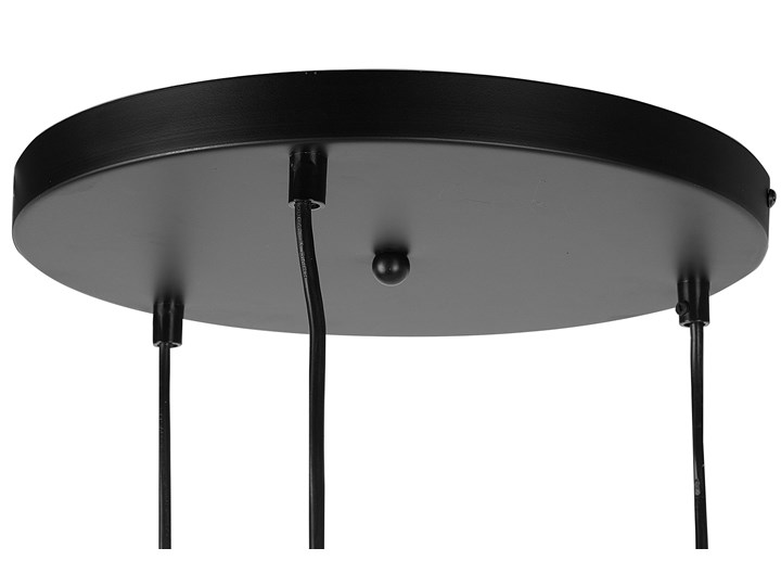 Lampa sufitowa przezroczysta szklana 118 cm miedziany akcent 3 klosze kształt kropli nowoczesna Żarówka na kablu Metal Szkło Kolor Przezroczysty