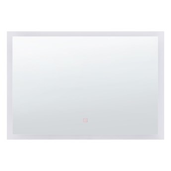 Lustro ścienne wiszące LED srebrne 60 X 80 cm łazienka