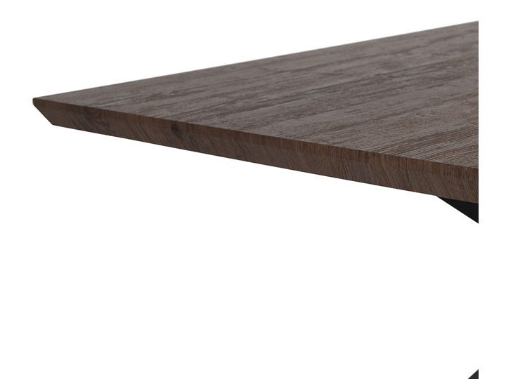 Stół obiadowy ciemny drewniany blat metalowe czarne nóżki prostokątny 140 x 80 cm nowoczesny wygląd Płyta MDF Drewno Długość 140 cm Kolor Czarny