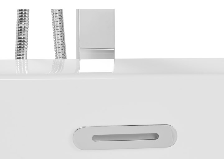 Wanna wolnostojąca czarna akrylowa 170 x 80 cm system przelewowy owalna minimalistyczny design Wolnostojące Kolor Czarny Kategoria Wanny