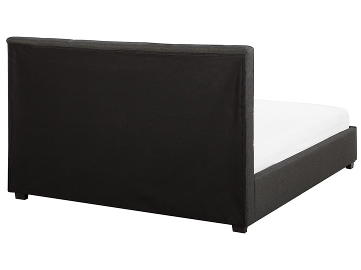 Łóżko ciemnoszare tapicerowane 160 x 200 cm z pojemnikiem i stelażem pikowany zagłówek Łóżko tapicerowane Kategoria Łóżka do sypialni