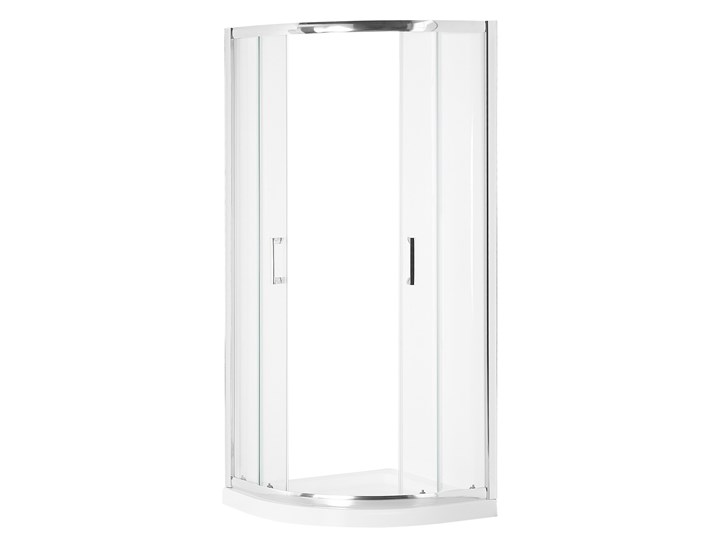 Kabina prysznicowa srebrna szkło hartowane aluminum podwójne drzwi półokrągłe 90x90x185cm nowoczesny design Kategoria Kabiny prysznicowe Narożna Rodzaj drzwi Rozsuwane