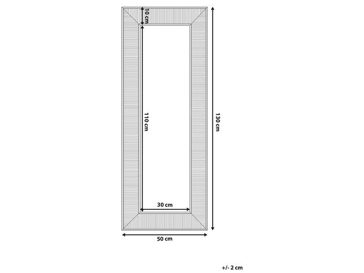 Lustro ścienne wiszące złote 50 x 130 cm dekoracyjne Prostokątne Lustro z ramą Kategoria Lustra Pomieszczenie Przedpokój