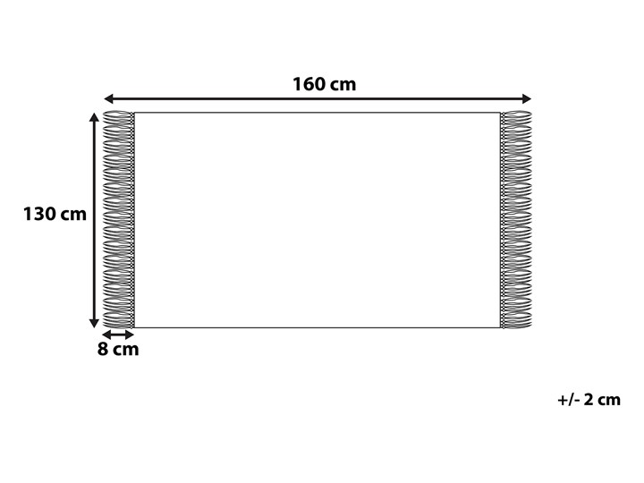 Beliani Koc beżowy bawełniany 130 x 160 cm jodełka z frędzlami narzuta styl boho 130x160 cm Bawełna Pomieszczenie