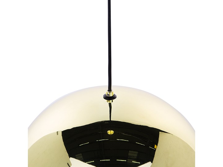 Lampa sufitowa złota metalowa 124 cm ażurowa czarna osłona wysoki połysk glamour Lampa z kloszem Lampa druciana Kolor Złoty