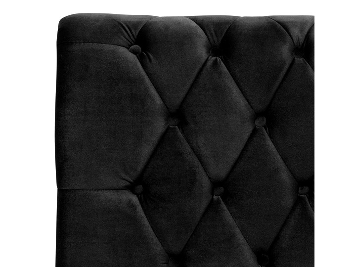 Łóżko ze stelażem czarne welurowe 180 x 200 cm z zagłówkiem pikowane styl glamour Kolor Czarny Drewno Łóżko pikowane Łóżko tapicerowane Pojemnik na pościel Bez pojemnika