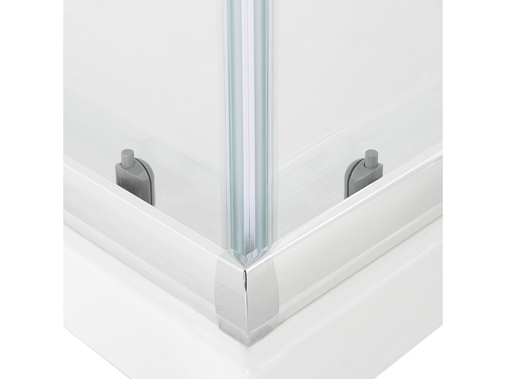 Kabina prysznicowa srebrna szkło hartowane aluminum podwójne drzwi 80x90x185cm nowoczesny design Kwadratowa Rodzaj drzwi Rozsuwane