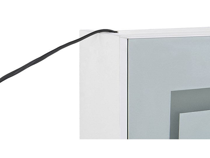 Szafka wisząca z lustrem i oświetleniem LED biała 40 x 60 cm nowoczesna Szkło Szerokość 40 cm Szafki Głębokość 12 cm Płyta MDF Kolor Biały Wiszące Kategoria Szafki stojące