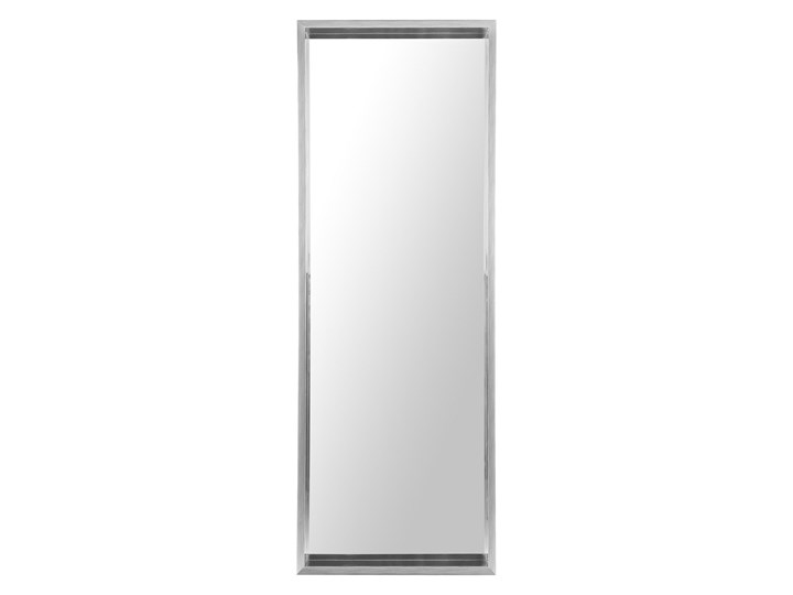 Lustro ścienne wiszące szare 50 x 140 cm Prostokątne Lustro z ramą Kolor Srebrny
