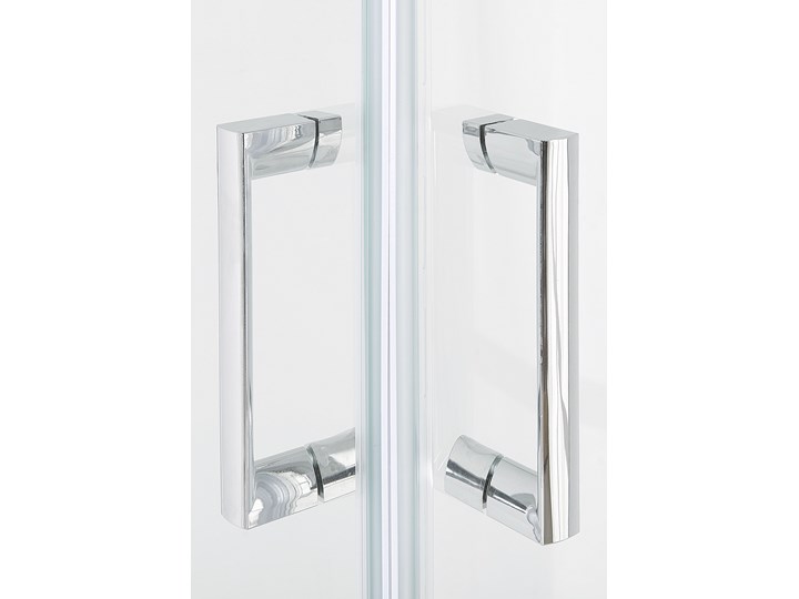 Kabina prysznicowa srebrna szkło hartowane aluminum podwójne drzwi 80x90x185cm nowoczesny design Kwadratowa Rodzaj drzwi Rozsuwane