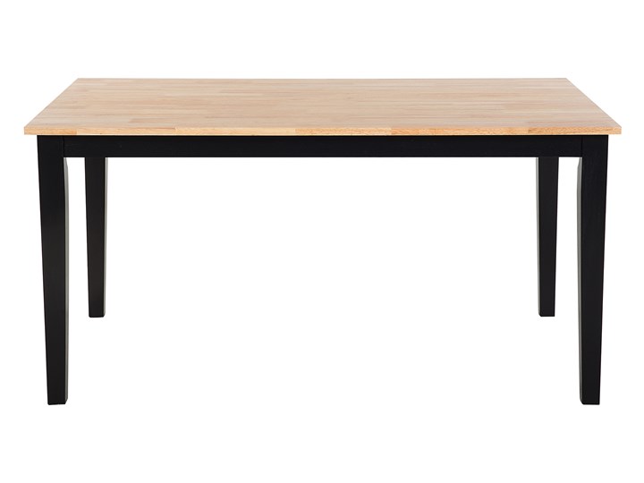 Beliani Zestaw do jadalni stół 150 x 90 cm i 6 krzeseł jasne drewno z czarnym styl skandynawski Pomieszczenie Jadalnia Kategoria Stoły z krzesłami