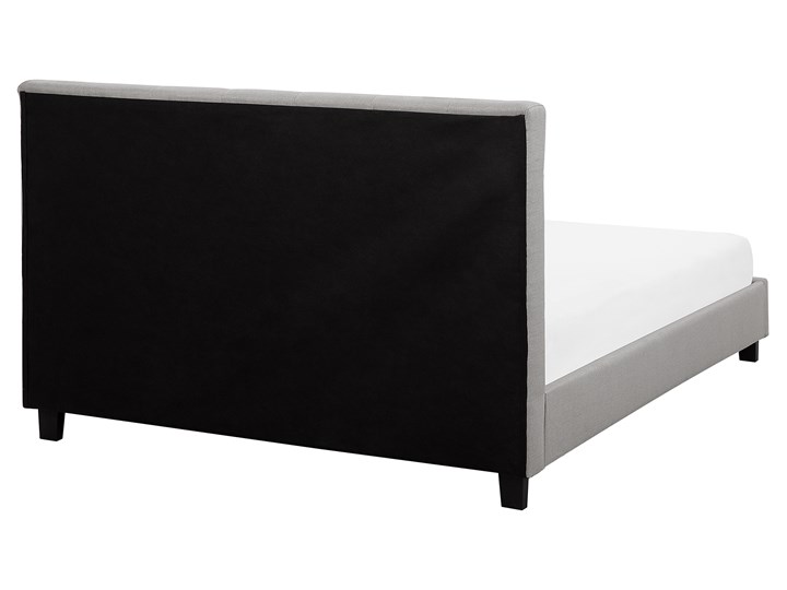 Łóżko jasnoszare tapicerowane 160 x 200 cm ze stelażem pikowany zagłówek Kategoria Łóżka do sypialni Łóżko tapicerowane Kolor Szary