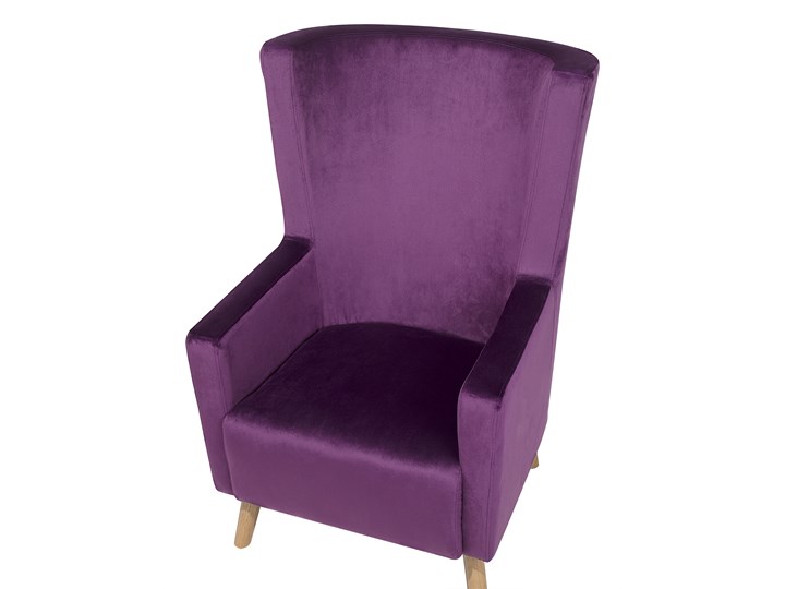 Beliani Fotel uszak fioletowy welurowy retro Tkanina Szerokość 74 cm Drewno Styl Vintage Tworzywo sztuczne Pomieszczenie Salon