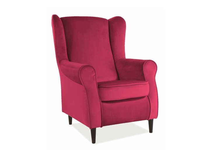 Fotel Uszak Baron Velvet - 9 kolorów antyczny róż Drewno Szerokość 75 cm Tkanina Wysokość 53 cm Plusz Głębokość 53 cm Fotel pikowany Tworzywo sztuczne Wysokość 101 cm Styl Klasyczny