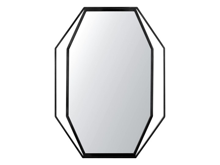 Lustro ścienne wiszące ośmiokątne szare metalowe 80 x 60 cm styl nowoczesny minimalistyczny Styl Klasyczny Styl Glamour