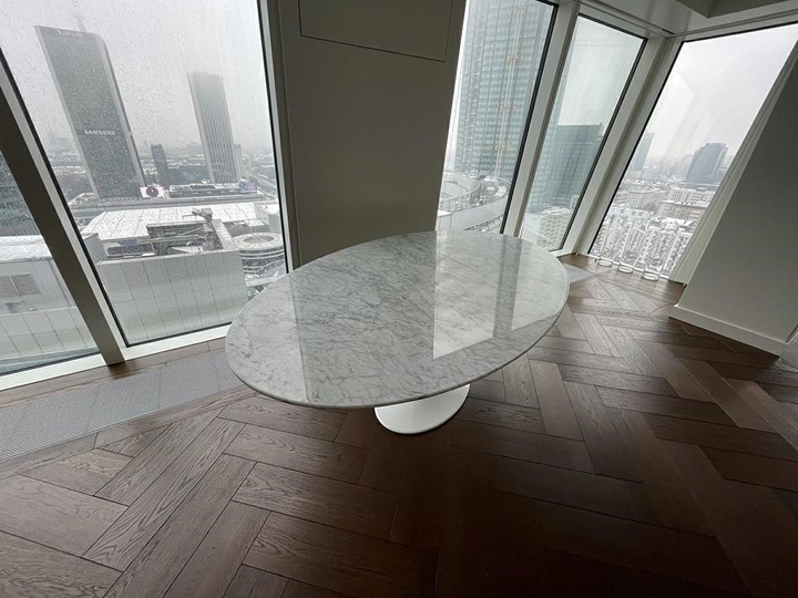 Stół eksluzywny marmurowy MARBLE CARRARA biały Styl Glamour Długość 200 cm Wysokość 73 cm Kamień Stal Styl Nowoczesny