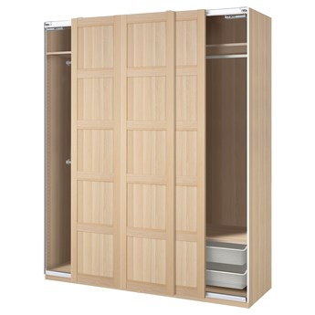 IKEA PAX / BERGSBO Kombinacja szafy, dąb bejcowany na biało, 200x66x236 cm
