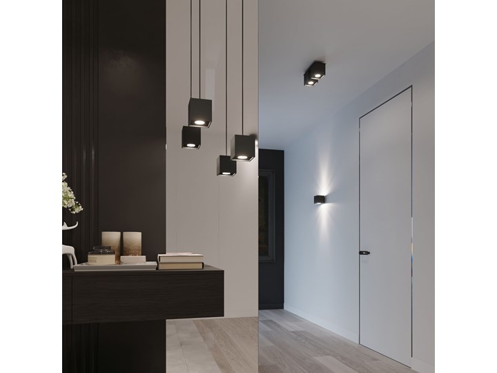 Sollux Lampa Plafon QUAD 1 czarny SL.0022 Oprawa Sufitowa Idealna do Salonu Korytarza Lampa Minimalistyczne Oświetlenie Gu10 LED Kwadratowe Oprawa halogenowa Oprawa stropowa Oprawa led Kategoria Oprawy oświetleniowe