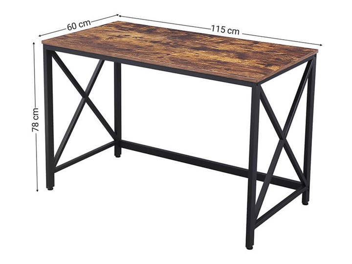 Bettso Biurko komputerowe Hanoi w stylu industrialnym / Rustic brown Drewno Metal Styl Nowoczesny Głębokość 60 cm Szerokość 115 cm Głębokość 115 cm Kolor Brązowy