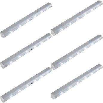6 listew oświetleniowych LED z czujnikiem ruchu - szary