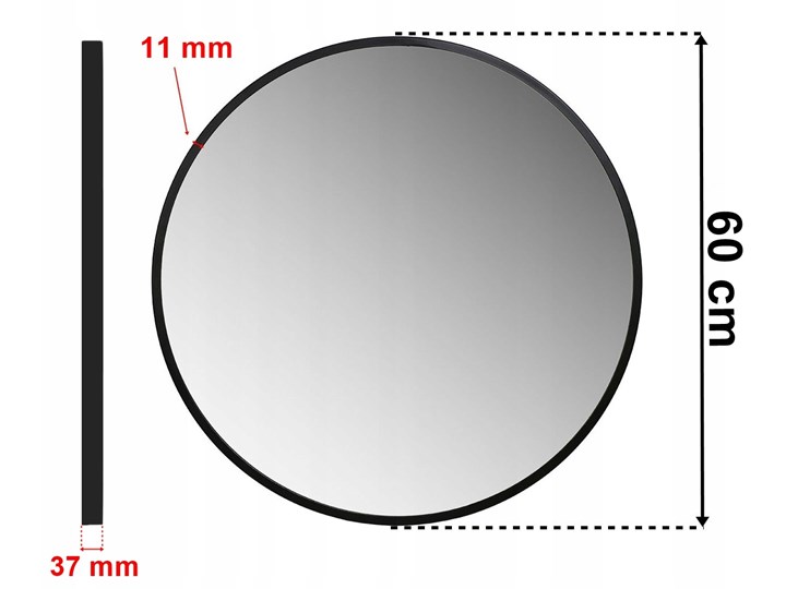 Lustro ścienne loftowe Sander 60cm czarne Kategoria Lustra