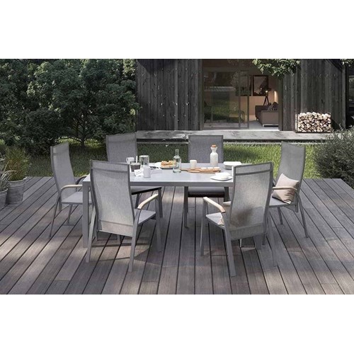 Meble ogrodowe OVIEDO szare teak