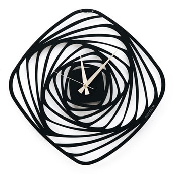 Czarny metalowy zegar ścienny Girdap, ⌀ 50 cm