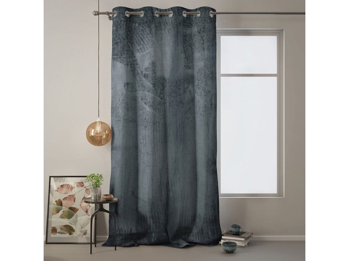 Szara zasłona AmeliaHome Velvet, 140x270 cm Bawełna Poliester Mocowanie Kółka