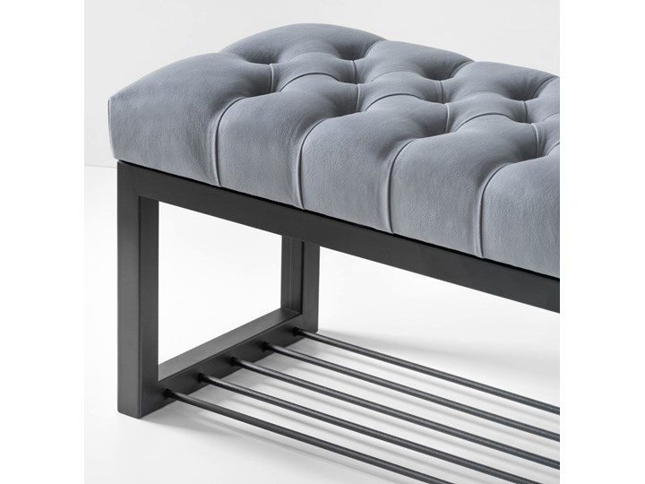 Ławka Pikowana do przedpokoju Industrialna SHELF SORENTO Styl Industrialny Materiał obicia Tkanina