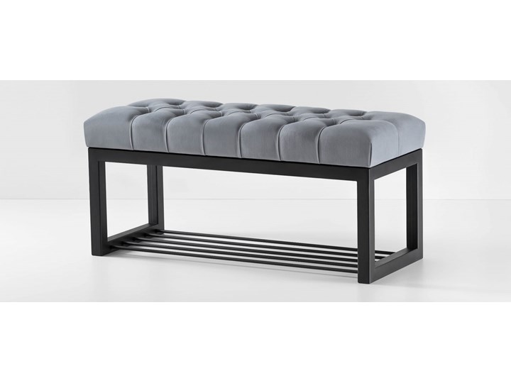 Ławka Pikowana do przedpokoju Industrialna SHELF SORENTO Materiał obicia Tkanina Styl Industrialny