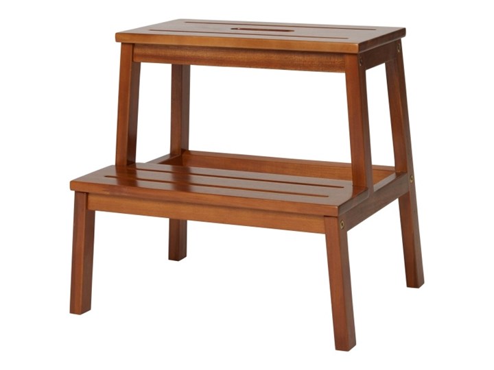 Taboret ze schodkiem GoodHome Rozela Głębokość 43 cm Drewno Szerokość 34 cm Wysokość 40 cm Pomieszczenie Kuchnia Kategoria Krzesła kuchenne
