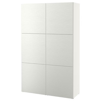 IKEA BESTÅ Kombinacja z drzwiami, Biały/Laxviken biały, 120x42x193 cm