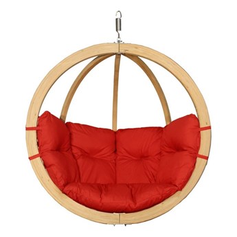 Fotel wiszący drewniany - SwingPod Red
