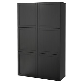 IKEA BESTÅ Kombinacja z drzwiami, Czarnybrąz/Hanviken czarnybrąz, 120x42x193 cm