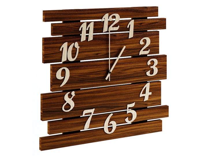 Drewniany zegar ścienny w odcieniu palisandru - Samar