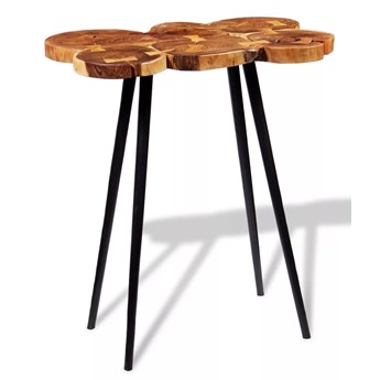 Okrągły stolik plastry drewna – Matel 3X